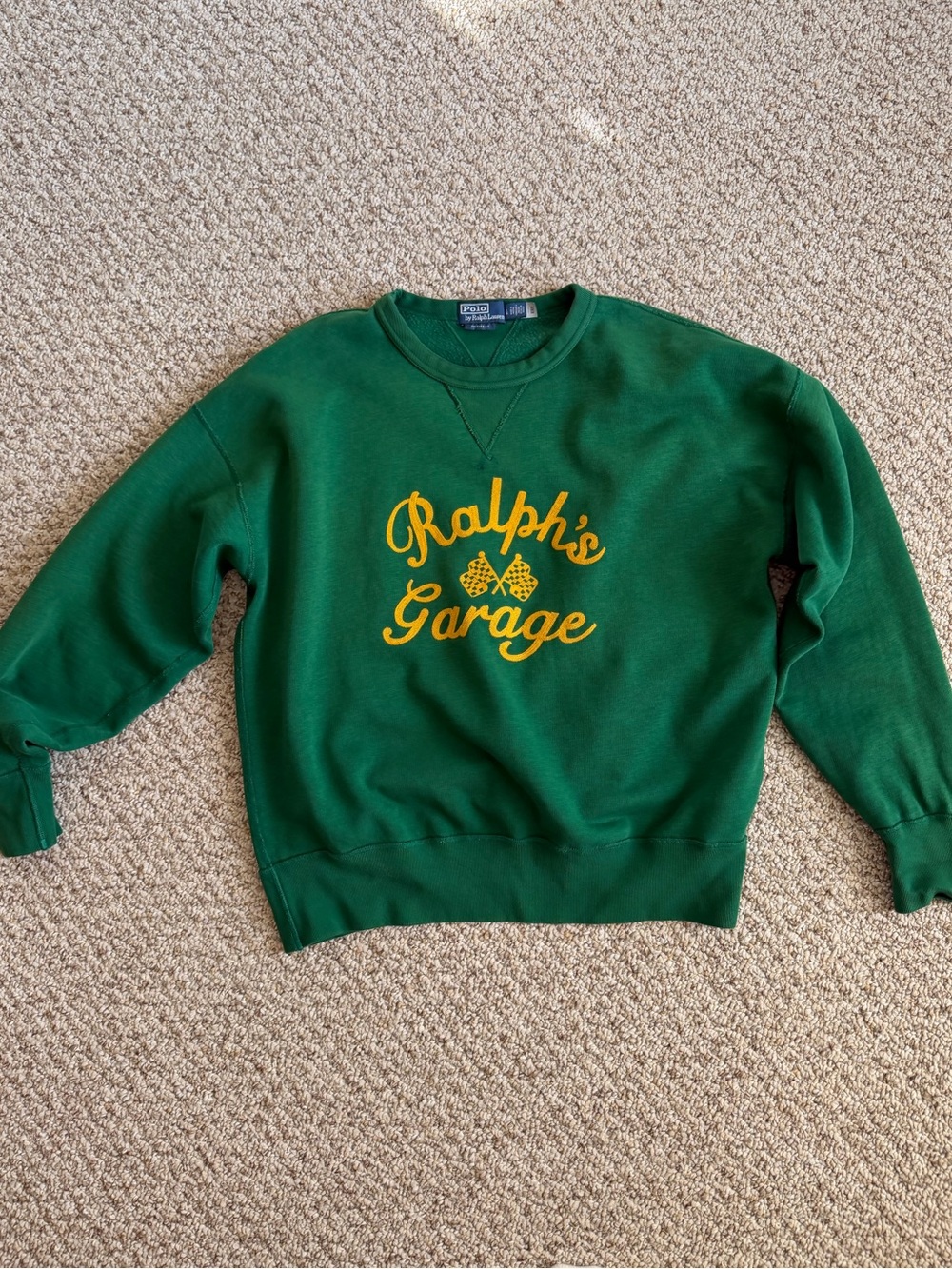 Ralph Lauren Polo Ralph’s Garage crewneck sweatshirt color Green size Large